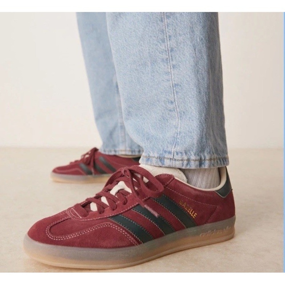 Adidas Gazelle Indoor Suede Shadow Red Green JH5403 Extra Shoe Lace Men's 10.5